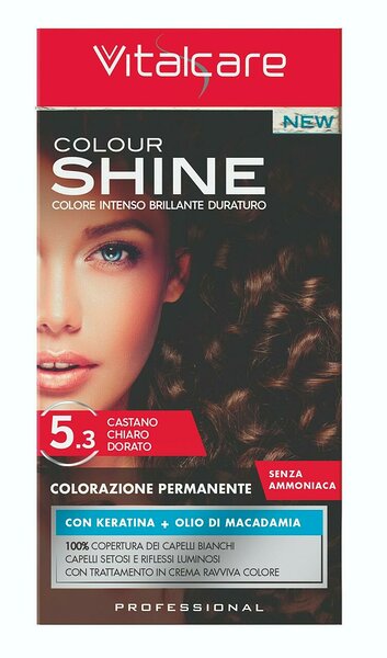 Vitalcare colour shine juuksevärv 5.3 hele kuldpruun