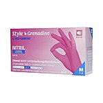 Med comfort style grenadine disposable nitrile gloves pink 100pcs m