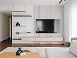 bespoke tv-stand, wall panels and slehves