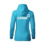 Isamaa cape w naiste kapuutsiga pusa atoll blue suur logo seljal