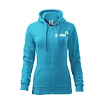 Isamaa trendy zipper w naiste kapuutsi ja lukuga pusa atoll blue väike logo ees