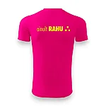 Rahumäe põhikool laste magenta spordisärk logo kollane tagant