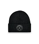 Rahumäe põhikool must laste kootud müts logo valge embleemil