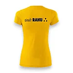 Rahumäe põhikool naiste kollane spordisärk logo must tagant