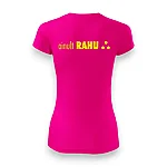 Rahumäe põhikool naiste magenta spordisärk logo kollane tagant
