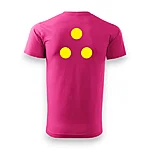 Rahumäe põhikool unisex magenta särk logo kollane tagant