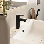 590306100 core basin with sidespray matt black miljo closeup of 740216100