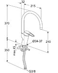 Gustavsberg kitchen mixer nautic high spout g3 8