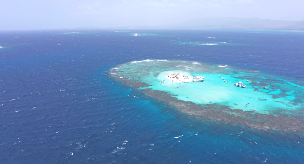 Paradise island excursion aerial photo