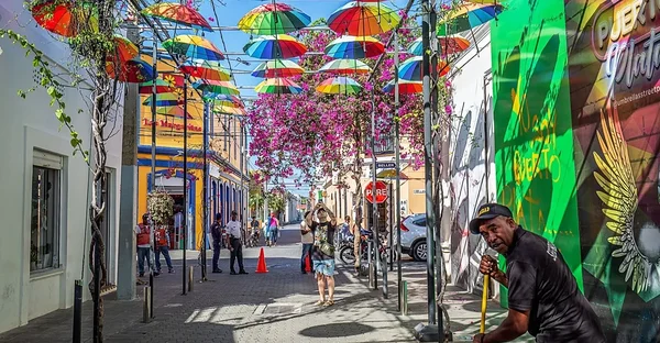 Umbrella street in Puerto Plata