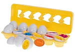 Puzzle egg blocks 12 pcs extrusion montessori numbers and colors 90437