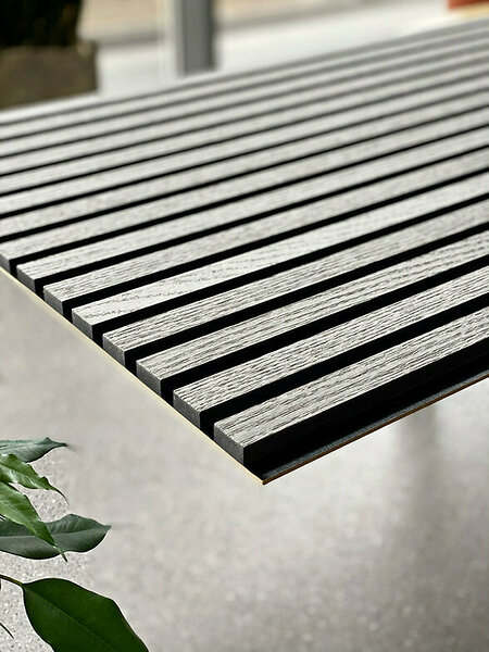 Dekoor ribipaneel hdf taustaplaadiga dark grey #2800 (600 x 2400 mm) 2