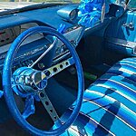 Blue steering wheel