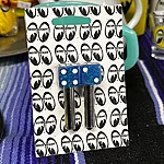 Dice door lock knob glitter flake blue 2