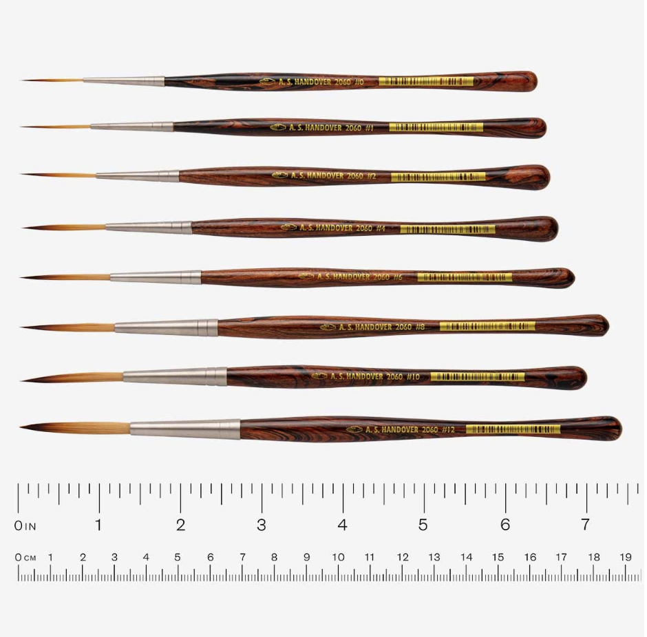 HANDOVER Series 2060 synthetic script liner brush #2 • Stiff Skunk