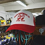 Moon equipped speed shop mesh cap red white 1
