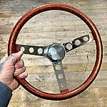 Mooneyes 13 5 metalflake steering wheel orange 1