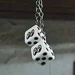 Mooneyes keychain dice white 2