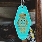 Mooneyes keychain hoteltag blue 1