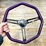 Mooneyes octagon metalflake steering wheel purple 1