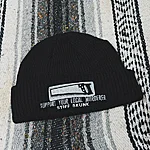 Stiff skunk support your local murderer fisherman beanie 1