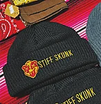 Stiffskunk logo fisherman beanie black redyellow 1