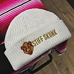 Stiffskunk logo fisherman beanie white 1