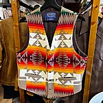 Vintage pendleton chief joseph southwestern aztec pattern wool vest 1