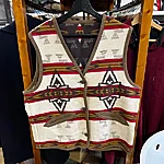 Vintage pendleton white brown double sided southwestern aztec pattern wool vest 1