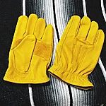 Yellow leather gloves 1