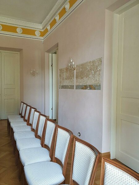 Räpina mõisa lubikrohvitud ja lubivärvitud pealsaal