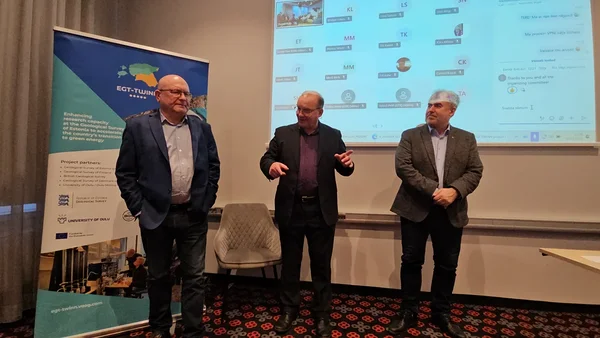 Jaak Jürgenson, Alvar Soesoo and Erki Peegel from EGT sharing their feedback on the project success