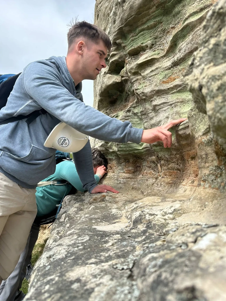 Richard studying the Devonian rocks of Scotland