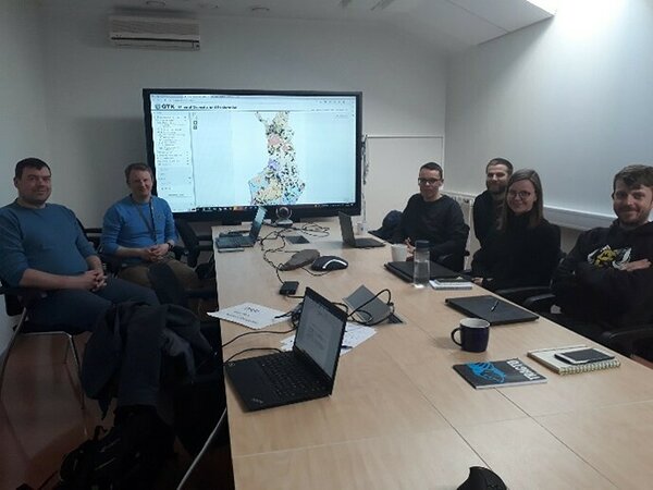 EGT geoinformation department staff meeting with Jani Jäsberg at Tallinn office.