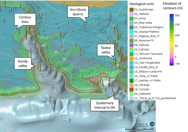 Detailed view of the ‘Rakvere and Toolse” phosphorite model.