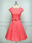 1950ndate stiilis rockabilly kleit korallroosa