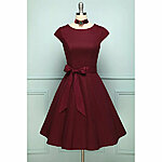 1950ndate stiilis burgundia tooni rockabilly kleit 1