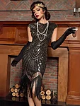 Great gatsby 1920ndate stiilis flapper kleit narmaskleit litterkleit must