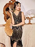 Great gatsby 1920ndate stiilis flapper kleit narmaskleit litterkleit must 5