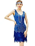 Great gatsby 1920ndate stiilis flapper kleit  narmaskleit  litterkleit sinine