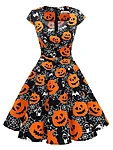 Halloweeni teemaline puuvillasegust rockabilly kleit