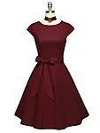 Klassikaline 1950ndate stiilis rockabilly kleit burgundia 2