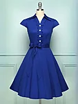 Klassikaline 1950ndate stiilis rockabilly kleit sinine