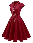 Klassikaline 1950ndate stiilis rockabilly kleit veinipunane