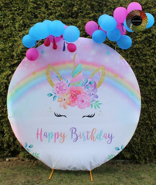  Memorable photo background for a birthday with unicorns