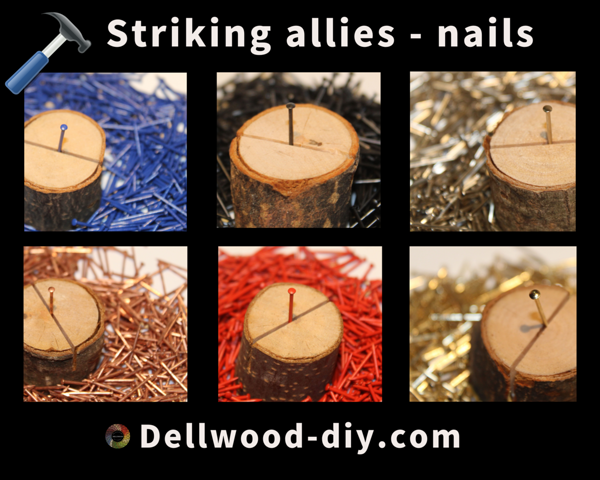 Striking allies - string art coloured nails