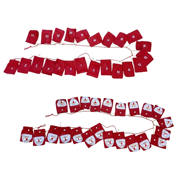 Taskutega kangast advendikalender seinale