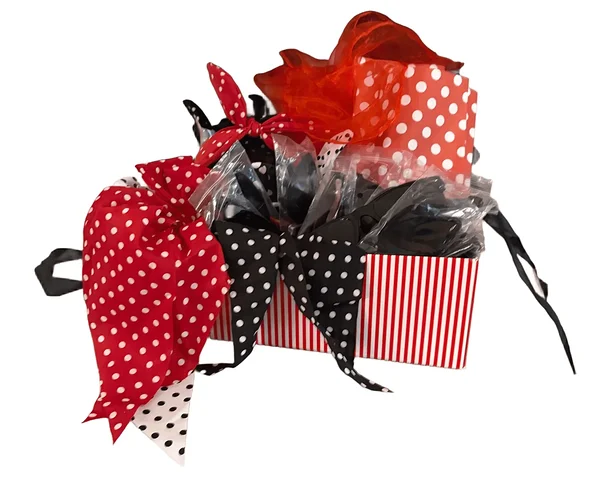 Retro punane ja triibuline karp