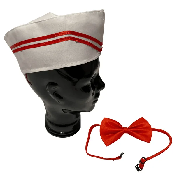 Retro ettekandja kostüüm / hamburgerirestorani põll ja müts