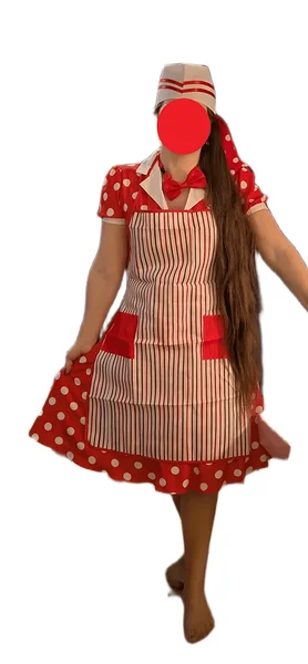 Retro ettekandja kostüüm / hamburgerirestorani põll ja müts